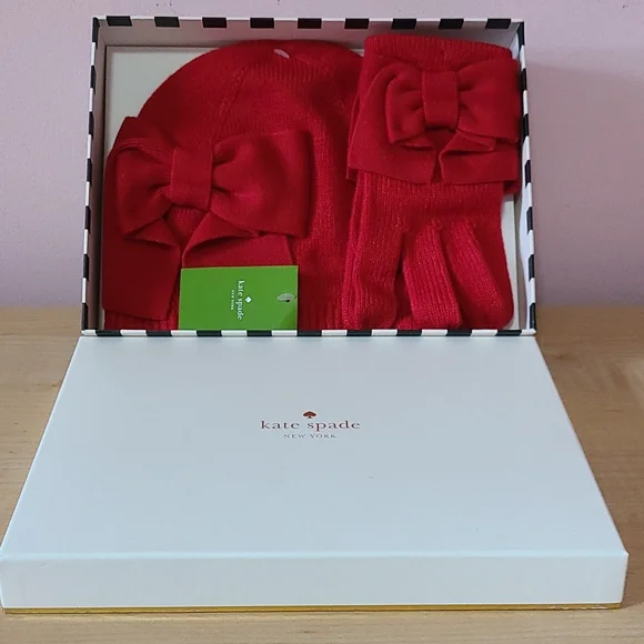 Kate Spade Dorothy Bow Beanie & Glove Box Set kate spade | Accessories | Kate Spade New York Red Dorothy  main image 4